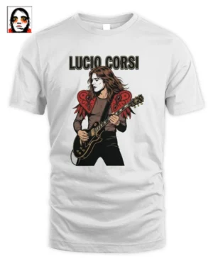 Lucio Corsi T-Shirt Ufficiale - Grafica Chitarrista Indie Musica