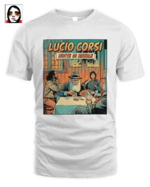 Lucio Corsi T-shirt Unisex Notte di Natale Retrò in Cotone 100%